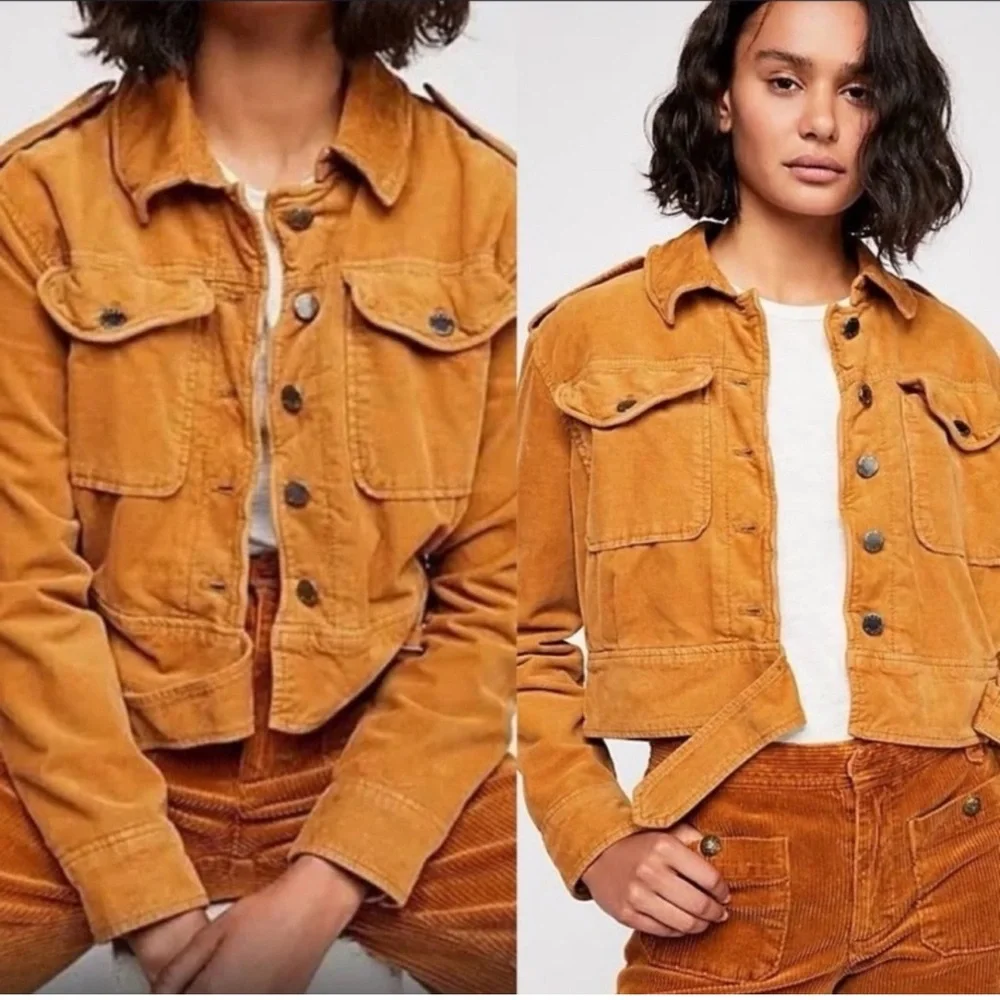 Free People Evelyn Corduroy Crop Jacket - Picture 2 of 7